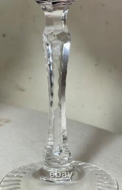 Lot 5 vintage cut to clear crystal glass cordial red wine goblet glasses stems