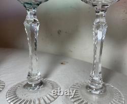 Lot 5 vintage cut to clear crystal glass cordial red wine goblet glasses stems