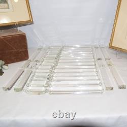Lot Of 22 Long Beveled Cut Glass Chandelier Crystal Prisms 12 3/8 Total Length