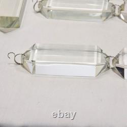 Lot Of 22 Long Beveled Cut Glass Chandelier Crystal Prisms 12 3/8 Total Length