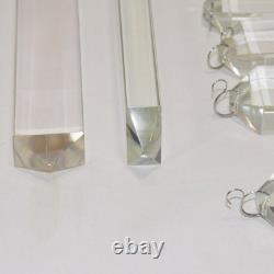 Lot Of 22 Long Beveled Cut Glass Chandelier Crystal Prisms 12 3/8 Total Length