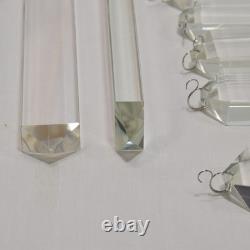 Lot Of 22 Long Beveled Cut Glass Chandelier Crystal Prisms 12 3/8 Total Length
