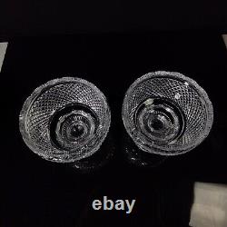Lot Of 2 Antique Irish Tipperary Waterford Glass Cut Crystal Bowl
