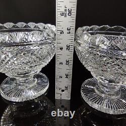 Lot Of 2 Antique Irish Tipperary Waterford Glass Cut Crystal Bowl