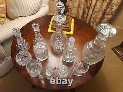 Lot of 10 for a Total 20 Pieces Vintage Glass Clear Cut Crystal Service Wares