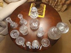 Lot of 10 for a Total 20 Pieces Vintage Glass Clear Cut Crystal Service Wares