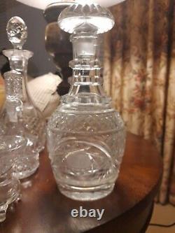 Lot of 10 for a Total 20 Pieces Vintage Glass Clear Cut Crystal Service Wares