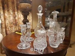 Lot of 10 for a Total 20 Pieces Vintage Glass Clear Cut Crystal Service Wares