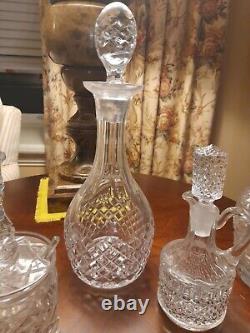 Lot of 10 for a Total 20 Pieces Vintage Glass Clear Cut Crystal Service Wares