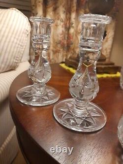 Lot of 10 for a Total 20 Pieces Vintage Glass Clear Cut Crystal Service Wares