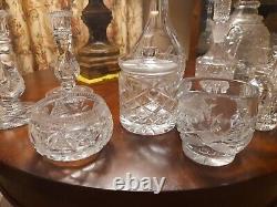 Lot of 10 for a Total 20 Pieces Vintage Glass Clear Cut Crystal Service Wares