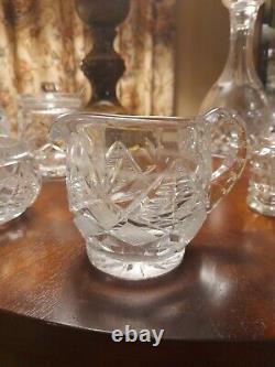 Lot of 10 for a Total 20 Pieces Vintage Glass Clear Cut Crystal Service Wares
