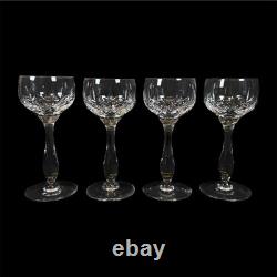 Lot of 4 Stuart Carlingford England Cut Crystal Glass Hock Glasses 7