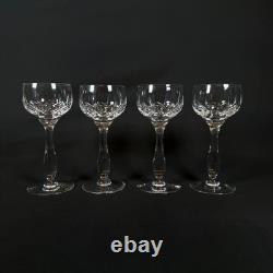 Lot of 4 Stuart Carlingford England Cut Crystal Glass Hock Glasses 7