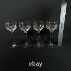 Lot of 4 Stuart Carlingford England Cut Crystal Glass Hock Glasses 7