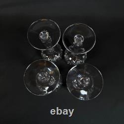 Lot of 4 Stuart Carlingford England Cut Crystal Glass Hock Glasses 7