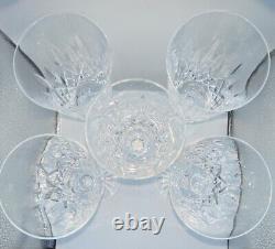 Lot of 5 of Waterford Lismore Cut Crystal Stem Glass Water Goblets 6 7/8