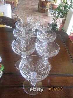Lot of 8 Netherlands by Royal Leerdam step cut crystal champagne coupe