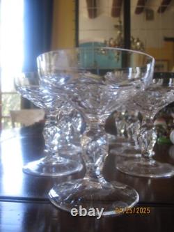 Lot of 8 Netherlands by Royal Leerdam step cut crystal champagne coupe