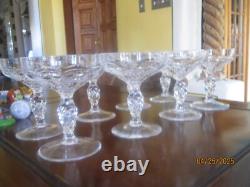Lot of 8 Netherlands by Royal Leerdam step cut crystal champagne coupe