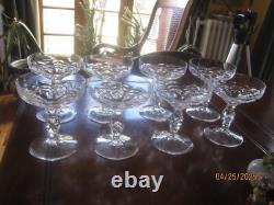 Lot of 8 Netherlands by Royal Leerdam step cut crystal champagne coupe