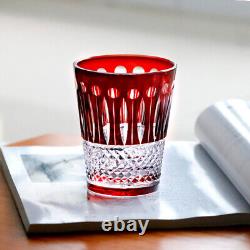 Louis Colored Hand Cut To Crystal Drinkware Set Whiskey Glass 10oz Beverage 5pcs