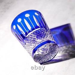 Louis Colored Hand Cut To Crystal Drinkware Set Whiskey Glass 10oz Beverage 5pcs
