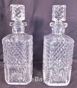 Lovely Pair of Waterford Cut Crystal Whiskey Decanter Pattern 8623678 Ireland
