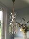 Lovely Rare Small Cut Glass & Crystal Vintage /Antique Chandelier Pendant Light