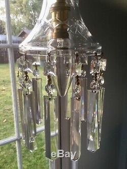 Lovely Rare Small Cut Glass & Crystal Vintage /Antique Chandelier Pendant Light