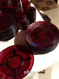 Luminarc Cristal D'Arques Durand Ruby Red Set. 70 Pieces