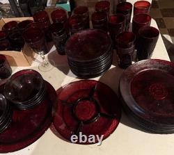 Luminarc Cristal D'Arques Durand Ruby Red Set. 70 Pieces