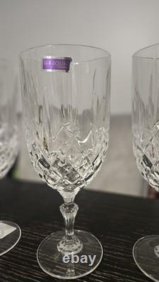 MARQUIS By Waterford Wine Glasses Set Of 4. CUT CRYSTAL 12 oz Italy NEW