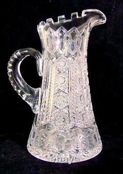 MERIDEN ALHAMBRA ABP Brilliant Cut Glass GLASS CRYSTAL Pitcher