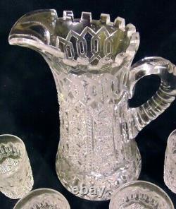 MERIDEN ALHAMBRA ABP Brilliant Cut Glass GLASS CRYSTAL Pitcher