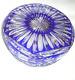 MINTY Large 8 1/4 Vintage HEAVY LEAD CRYSTAL CUT GLASS Cobalt Blue Clear BOWL