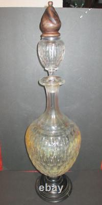 MONUMENTAL ANTIQUE APOTHECARY BOTTLE DRUGGIST Glass CUT CRYSTAL PHARMACY JAR