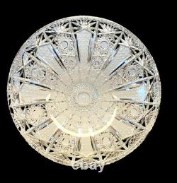 Magnificent 14 Vintage Bohemian Hand-Cut Lead Crystal Master Centerpiece Bowl