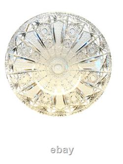 Magnificent 14 Vintage Bohemian Hand-Cut Lead Crystal Master Centerpiece Bowl