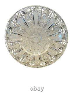 Magnificent 14 Vintage Bohemian Hand-Cut Lead Crystal Master Centerpiece Bowl