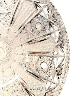 Magnificent 14 Vintage Bohemian Hand-Cut Lead Crystal Master Centerpiece Bowl