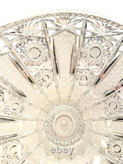 Magnificent 14 Vintage Bohemian Hand-Cut Lead Crystal Master Centerpiece Bowl
