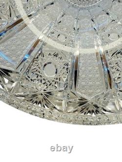 Magnificent 14 Vintage Bohemian Hand-Cut Lead Crystal Master Centerpiece Bowl