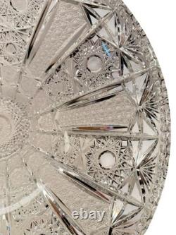 Magnificent 14 Vintage Bohemian Hand-Cut Lead Crystal Master Centerpiece Bowl