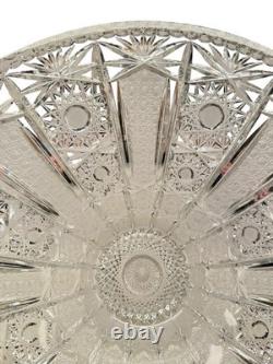 Magnificent 14 Vintage Bohemian Hand-Cut Lead Crystal Master Centerpiece Bowl