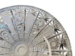 Magnificent 14 Vintage Bohemian Hand-Cut Lead Crystal Master Centerpiece Bowl