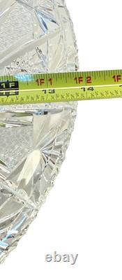 Magnificent 14 Vintage Bohemian Hand-Cut Lead Crystal Master Centerpiece Bowl