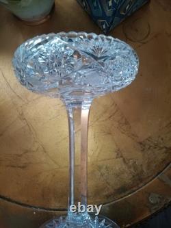 Magnificent American Brilliant Cut Glass Crystal Compote 9 In