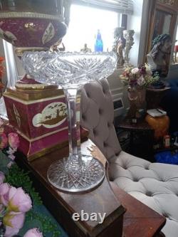 Magnificent American Brilliant Cut Glass Crystal Compote 9 In
