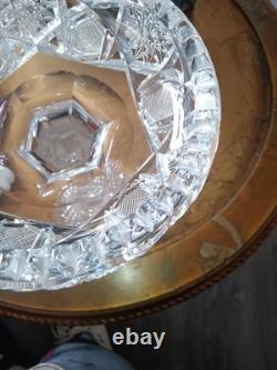 Magnificent American Brilliant Cut Glass Crystal Compote 9 In